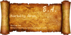Barbély Áron névjegykártya