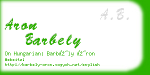 aron barbely business card